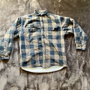 Sherpa insulated flannel, brown, black, medium